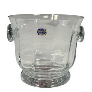 Bohemia Glass Czech Republic Crystal Small Footed Ice Bucket Vintage New w/ Tags